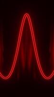 Abstract neon background with a narrow wavy colorful glowing line isolated on a black background. Design. Concept of pulse and medicine. video