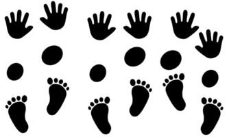 footprints and footprints of different sizes and shapes vector