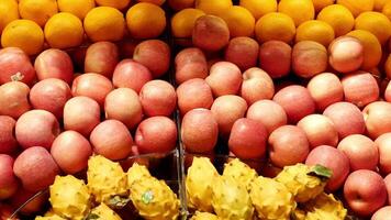A bunch of fruit in a display case video