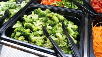 A buffet with many different types of vegetables video