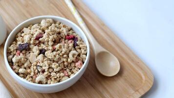 Muesli with dried fruit and nuts video