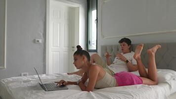 Enjoying a Casual Afternoon at Home While Working Effectively on a Laptop, Relaxing and Engaging video