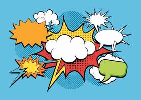 Design of new and Colorful Panel Comic with Blank Speech Bubbles. vector