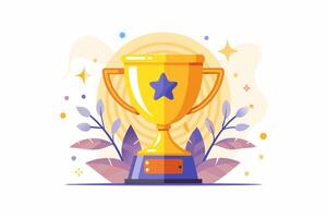 Golden Champion Trophy Award Design Concept for Recognition and Success with a Luxurious Gold Background vector