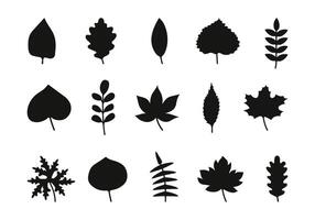 Black silhouettes of leaves of different shapes and lengths drawn by hand isolated on white background. Spring and autumn plant elements for posters and banners. Minimalistic trees and branches vector