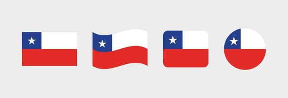 Chile flag. Set of Chile Flags Collection. vector