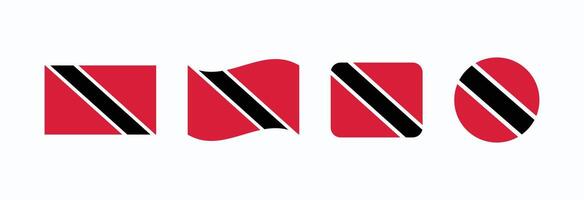 Trinidad and Tobago flag. Set of Trinidad and Tobago Flags Collection. vector