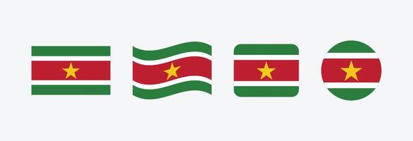 Suriname flag. Set of Suriname Flags Collection. vector