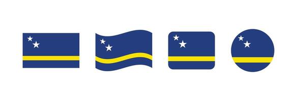 Curacao flag. Set of Curacao Flags Collection. vector