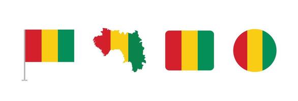 Guinea flag. Set of Guinea Flags Collection. vector