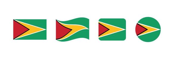 Guyana flag. Set of Guyana Flags Collection. vector