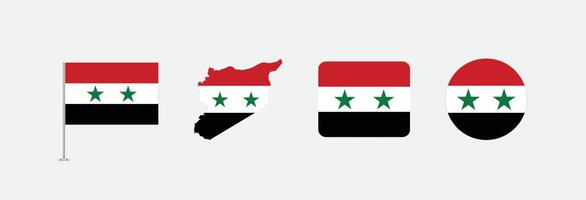 Syria flag. Set of Syria Flags Collection. vector
