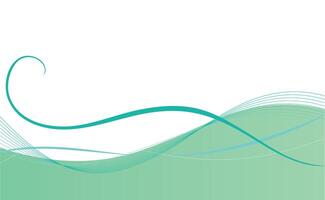 Abstract turquoise gradient wavy background vector
