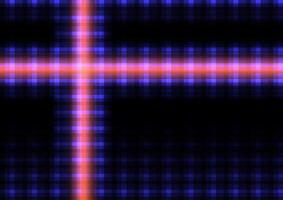 Abstract digital artwork featuring a glowing cross pattern in neon blue and red hues, creating a futuristic grid effect. vector