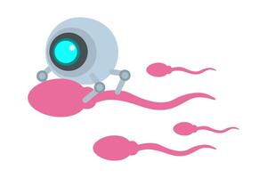 nanobots help sperm and egg fertilization vector