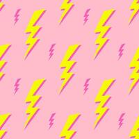 Lightning colorful seamless pattern on a pink background. Flat style design. illustration for web and print. vector