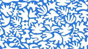 Floral shapes abstract boho style minimal organic seamless patterns. vector