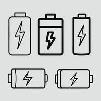 Battery icon set. battery charge level. battery Charging icon. Isolated black smartphone battery level indicator icons on white background. vector