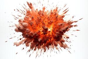 Explosion captured as a single object in DiCut style, showcased against a white background, with all watermarks, logos, letters, and shadows removed for clarity photo