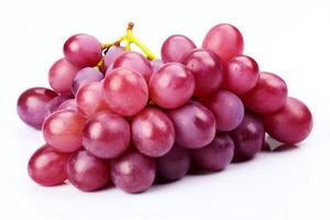 A beautiful cluster of plump, juicy red grapes, glistening in the sunlight. Perfect for a healthy snack or a refreshing addition to your favorite salad or cheese plate. photo