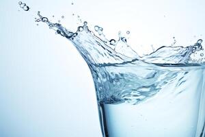 Generate an image of a glass of water on a white background photo