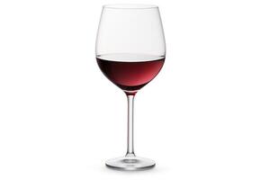 Single wine glass depicted in highresolution, DiCut style, isolated on a white background, with no watermarks, logos, letters, or shadows photo