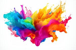 Create a colorful abstract painting using bright and vibrant colors photo