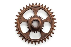 A gear is a toothed wheel that engages with another toothed part to transmit motion or to change speed or direction photo