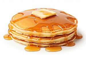 Single pancake depicted in highresolution, DiCut style, isolated on a white background, with no watermarks, logos, letters, or shadows photo