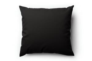 Generate a realistic image of a black throw pillow photo