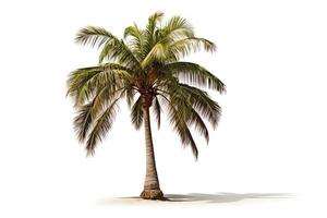 Create a photorealistic 3D model of a palm tree. The palm tree should be rendered with realistic textures and lighting. photo