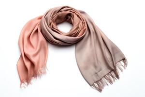 A luxurious silk scarf, hand-dyed with a subtle ombre pattern. The scarf is soft and lightweight, and the perfect accessory to add a touch of elegance to any outfit. photo