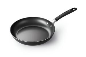 Single frying pan depicted in highresolution, DiCut style, isolated on a white background, with no watermarks, logos, letters, or shadows photo