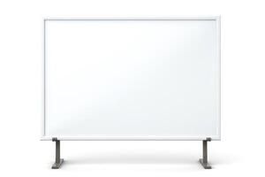 Create a simple 3D rendering of a blank white board photo