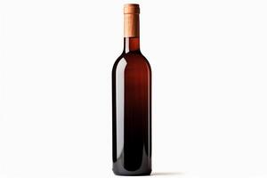 Single wine bottle depicted in highresolution, DiCut style, isolated on a white background, with no watermarks, logos, letters, or shadows photo