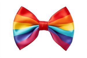 Create a high-resolution image of a bowtie with the colors of the rainbow photo