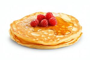 Single pancake depicted in highresolution, DiCut style, isolated on a white background, with no watermarks, logos, letters, or shadows photo