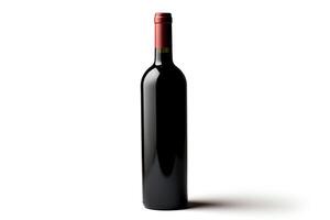 Single wine bottle depicted in highresolution, DiCut style, isolated on a white background, with no watermarks, logos, letters, or shadows photo