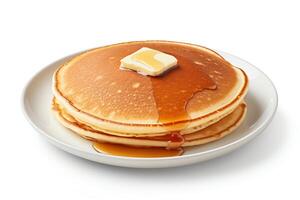 Single pancake depicted in highresolution, DiCut style, isolated on a white background, with no watermarks, logos, letters, or shadows photo