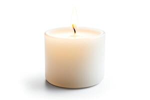 Generate a photo of a white candle on a white background