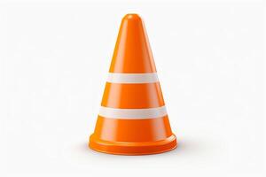 Create a photorealistic render of a single orange traffic cone photo