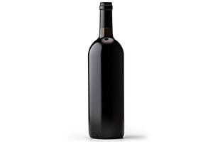 Single wine bottle depicted in highresolution, DiCut style, isolated on a white background, with no watermarks, logos, letters, or shadows photo