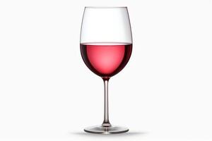 Single wine glass depicted in highresolution, DiCut style, isolated on a white background, with no watermarks, logos, letters, or shadows photo