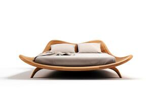 Design a modern and elegant bed frame using organic shapes photo