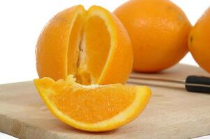 Oranges on a white background photo