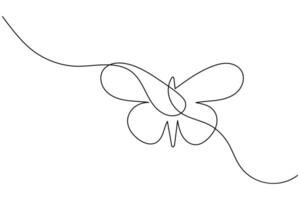 Butterfly continuous one line drawing vector