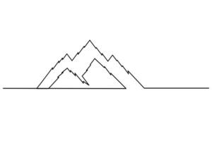 Minimalist mountain single line drawing vector