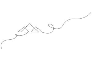 Minimalist simple mountain single line drawing vector