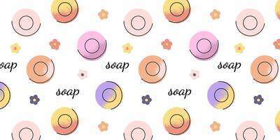 Seamless pattern round soap bar handmade vector