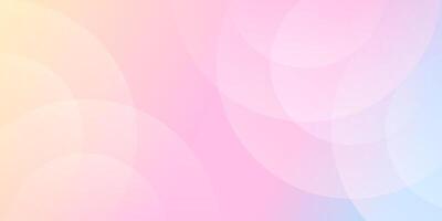 Modern soft rainbow Minimalistic banner background design. Pastel colorful yellow, blue and purple gradations with concentric circles. Geometric illustration. vector
